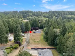 Red dotted line is approx. back property line.