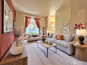Living Room virtually staged