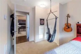 Looking out of the second bedroom, into the hall.