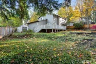 View from corner of lot showcasing this large backyard