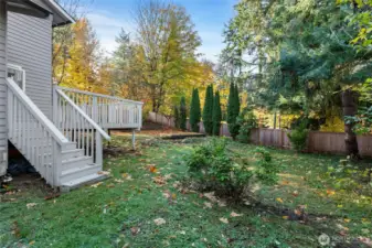 Backyard with access to deck