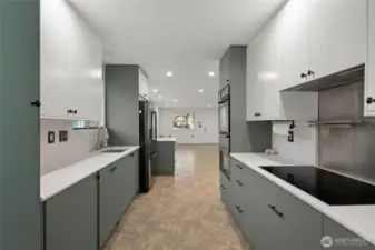 Remodeled Kitchen with stone counters