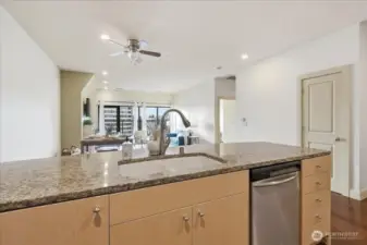 Kitchen, Open to Great Room--Dining & Living;  Granite Counters, Stainless Appliances