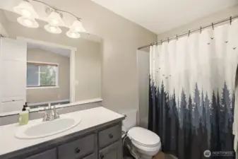 Primary bathroom ((Virtually Staged)