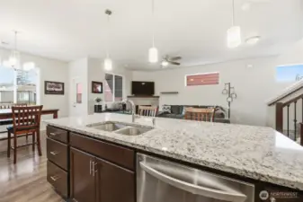Stunning quartz countertops and stainless appliances plus an abundance of storage