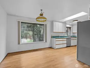 Whether you need room for formal dinner parties or just every day meals, this spot is big enough for an oversized table.