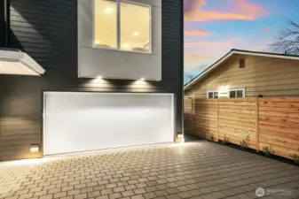 Coveted 2-car garage, fully finished and heated.