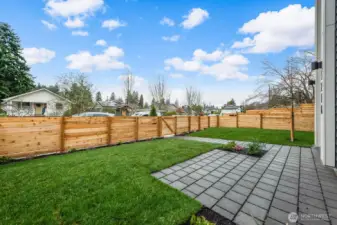 The fenced front yard is a great place to get outdoors.