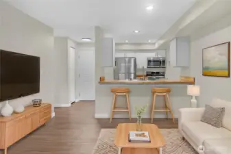 From patio looking back towards kitchen - Virtually staged