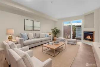 Main living area with different configuration - Virtually staged