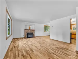 Newly finished, original hardwood floors throughout the home
