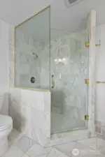 Custom marble/glass shower...