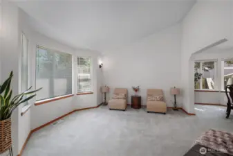 Spacious Living Room for entertaining guests (partially staged).