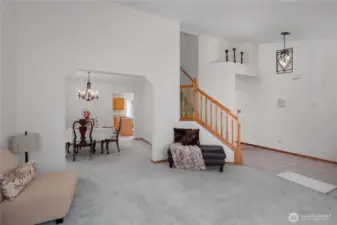 View from Living Room into Dining Room and Kitchen - great flow for entertaining.