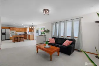 Another view of Family Room and Kitchen.