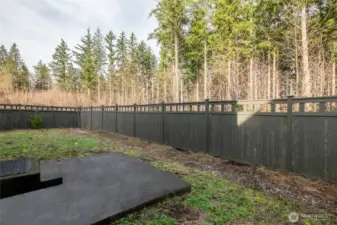 Backyard backs to greenbelt for privacy