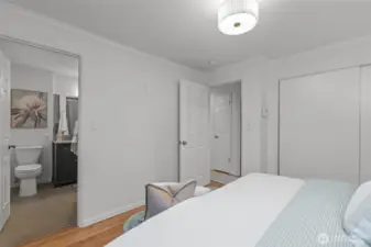 Primary bedroom features a Jack-and-Jill bathroom that lives like a private ensuite.