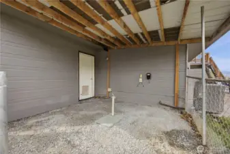 Dog run or fenced storage area