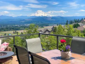 Large Deck off Kitchen with inspiring, jaw dropping Views perfect for enjoying meals or Summer entertaining. Easy maintenance Trex decking + Glass Railings