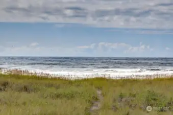 Beach from walkway on property