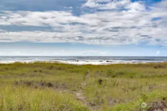 Beach from walkway on property