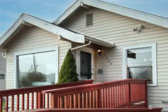 Front door with storm door