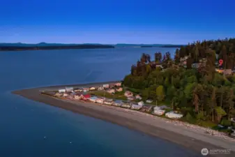 Home sits above the road down to the Whidbey Shores community beach and boat launch.