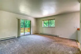 Upstairs living room and deck
