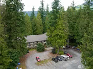 Outdoor space is large and wooded for privacy from Mount Baker Hwy