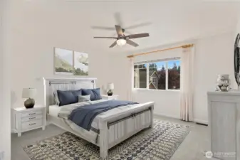 Virtually Staged Primary Bedroom