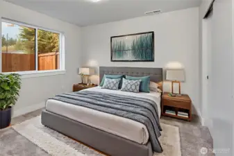 Junior suite on ground level. Virtually staged.