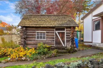 Custom log shed.