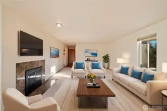 Virtually staged- Living room