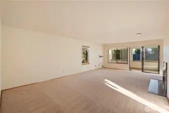 Living room with sliding door to Sunroom