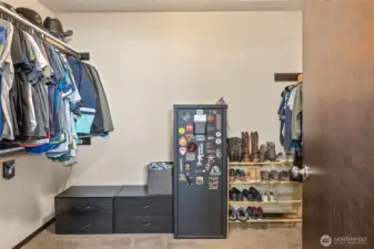 Walk-in closet in the primary (safe does not convey)