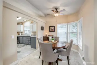 Semi-open kitchen/dining room.