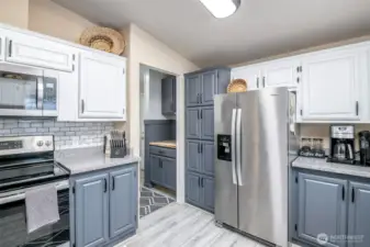 Corian countertops & exceptional storage for food and appliances.