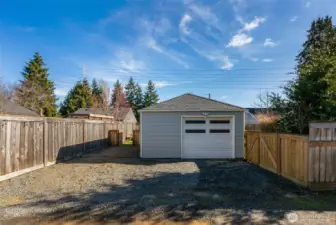 1 car garage plus room for strorage and more uncovered parking