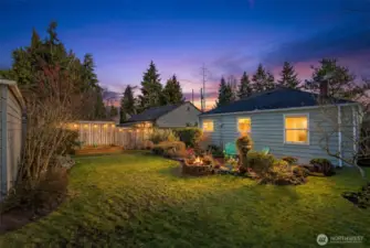 Bistro lights on the fence