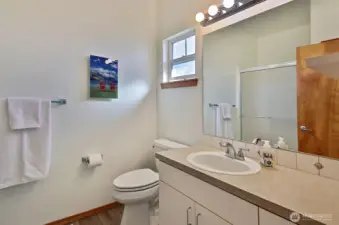 The primary bathroom has a walk-in shower.