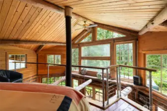 Looking out from sleeping area in main loft