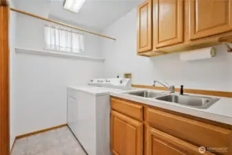 laundry room on the garage level