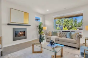 Enjoy your gas fireplace to cozy up in your living room.