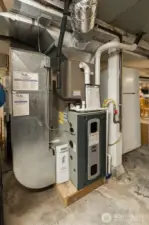 New furnace with allergen filter.