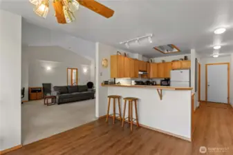 Main room and eating bar