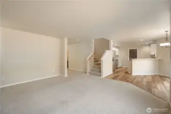 Family room opens to the kitchen.