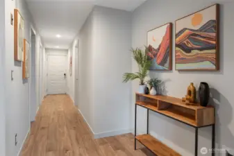 Hallway with Alcove that Could Fit a Small Desk