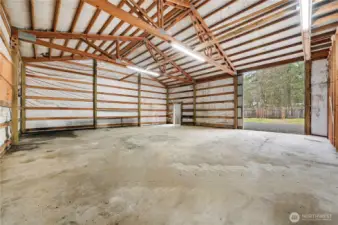 The big bi-fold door slides both ways.