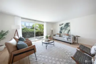 Easy access to the large patio off the open concept living room.