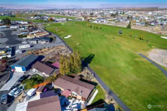 Aerial view of the golf course.